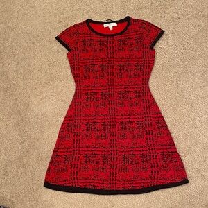 Maggy London Red and Black Plaid Mini Dress